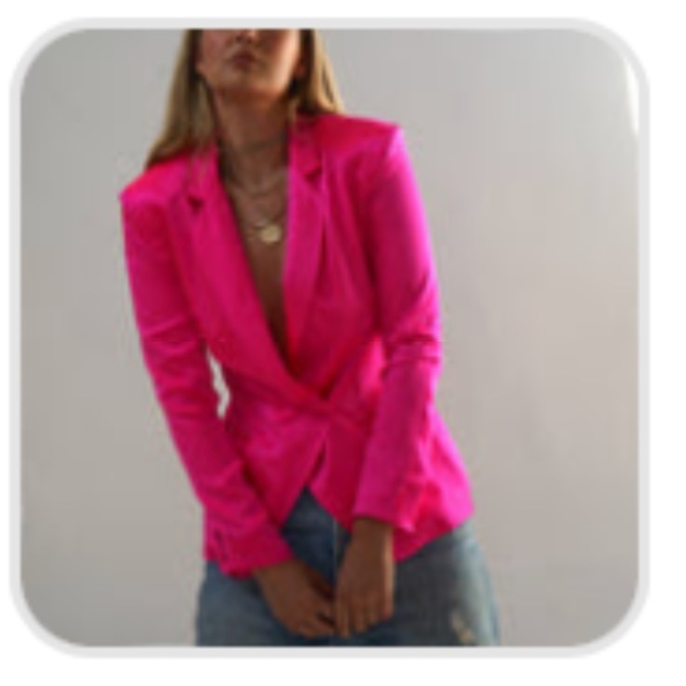BARDO collective pink 100% silk blazer jacket for summer